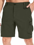 FEN AI Men Quick Drying Outdoor Cargo Shorts Breathable Hiking Fishing Short Elastic Waist Relaxed Grey Casual Summer Shorts with Belt