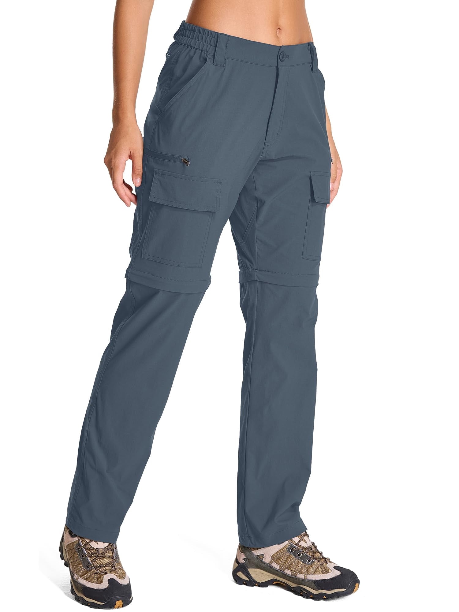 FEN AI Zip Off Cargo Pants Women Convertible to Shorts for Summer Hiking Fishing Travel Pant Utility Trousers for Outdoor Work Safari Camping Black