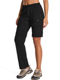 FEN AI Zip Off Cargo Pants Women Convertible to Shorts for Summer Hiking Fishing Travel Pant Utility Trousers for Outdoor Work Safari Camping Black