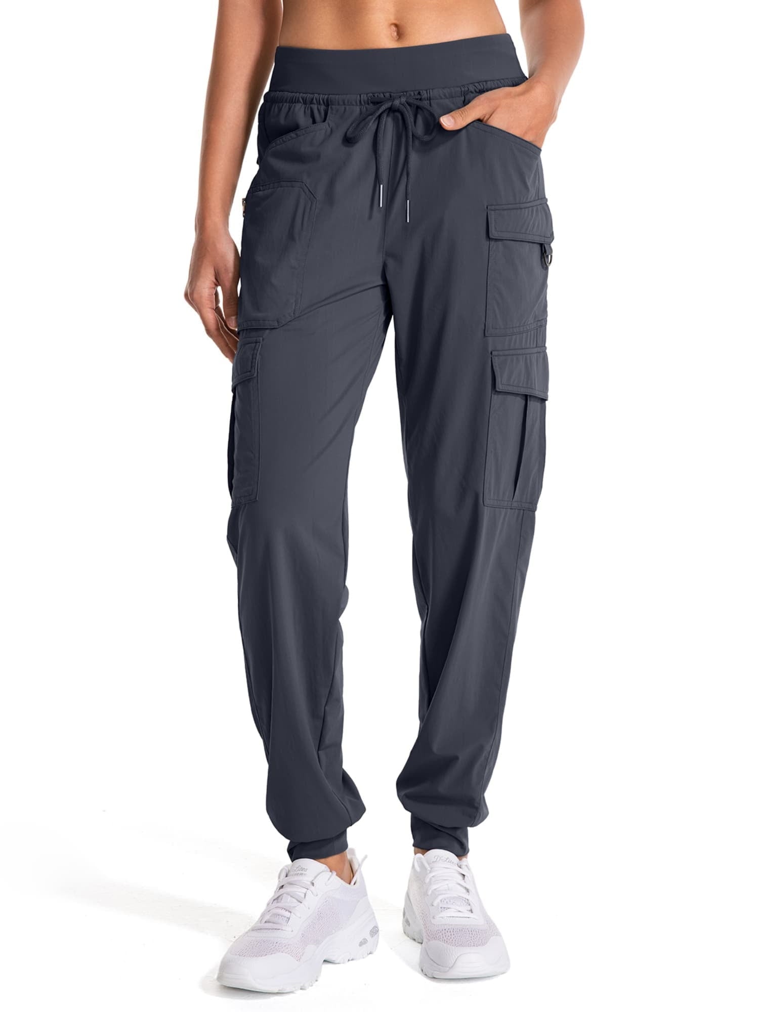 Asfixiado Womens Cargo Joggers Hiking Pants Lightweight Quick Dry Water Resistant Travel Casual Pant for Women with 8 Pockets Gary