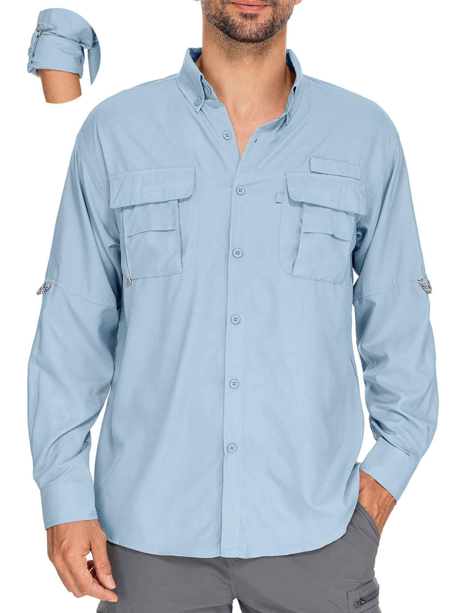FEN AI Mens Work Shirts Long Sleeve Hiking Fishing UV Shirt Quick Dry Tops Convertible Short Sleeve Shirts Men for Travel Outdoor Safari Khaki