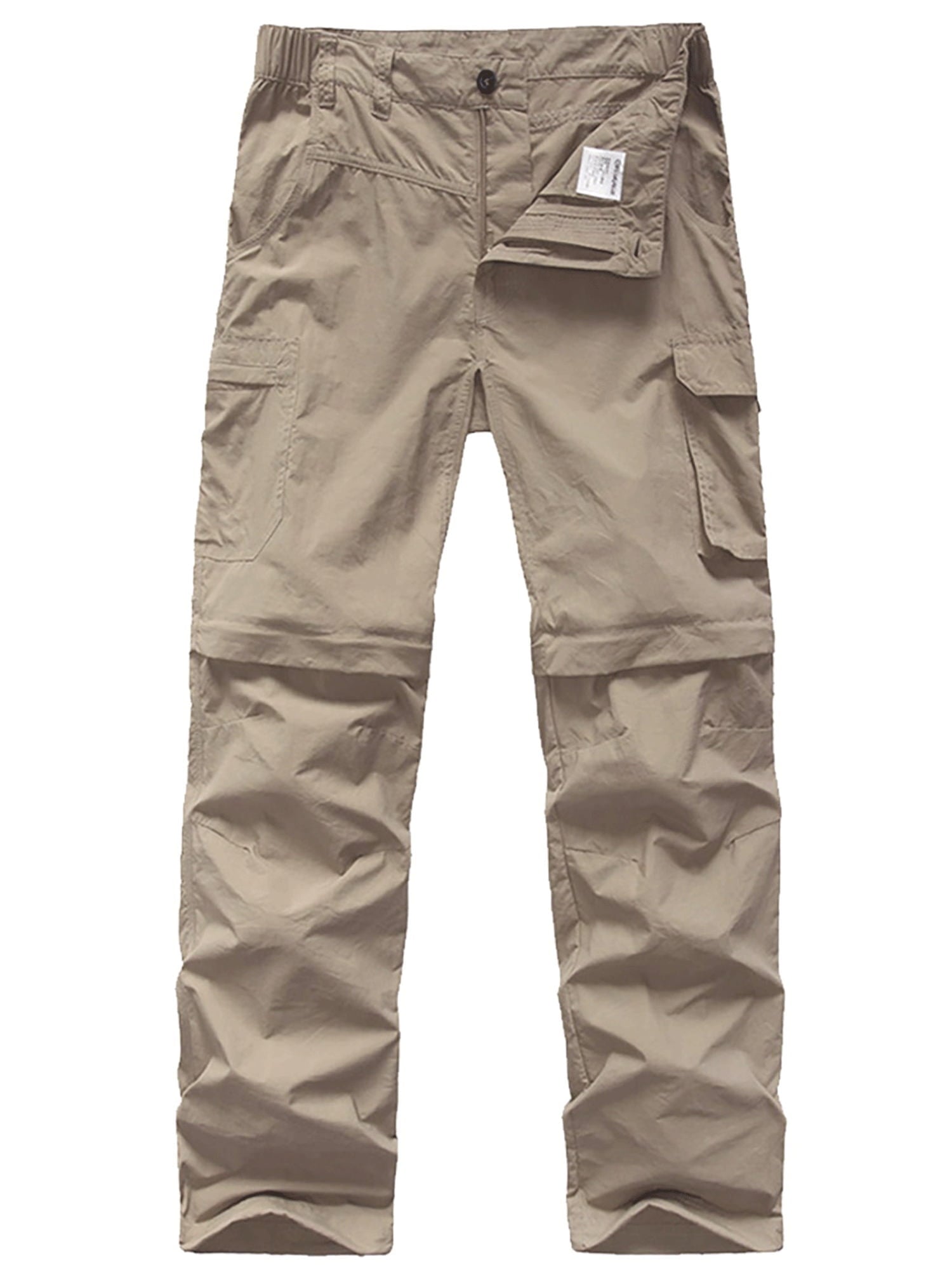 POENTAB Boy's Cargo Pants, Kids' Casual Outdoor Quick Dry Waterproof Hiking Climbing Convertible Zip Off Pants