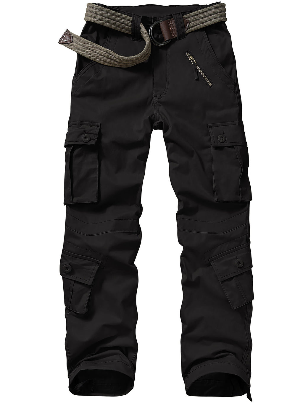 POENTAB Cargo Pants for Women Cotton Work Pant Hiking Trousers with 8 Pockets(No Belt)