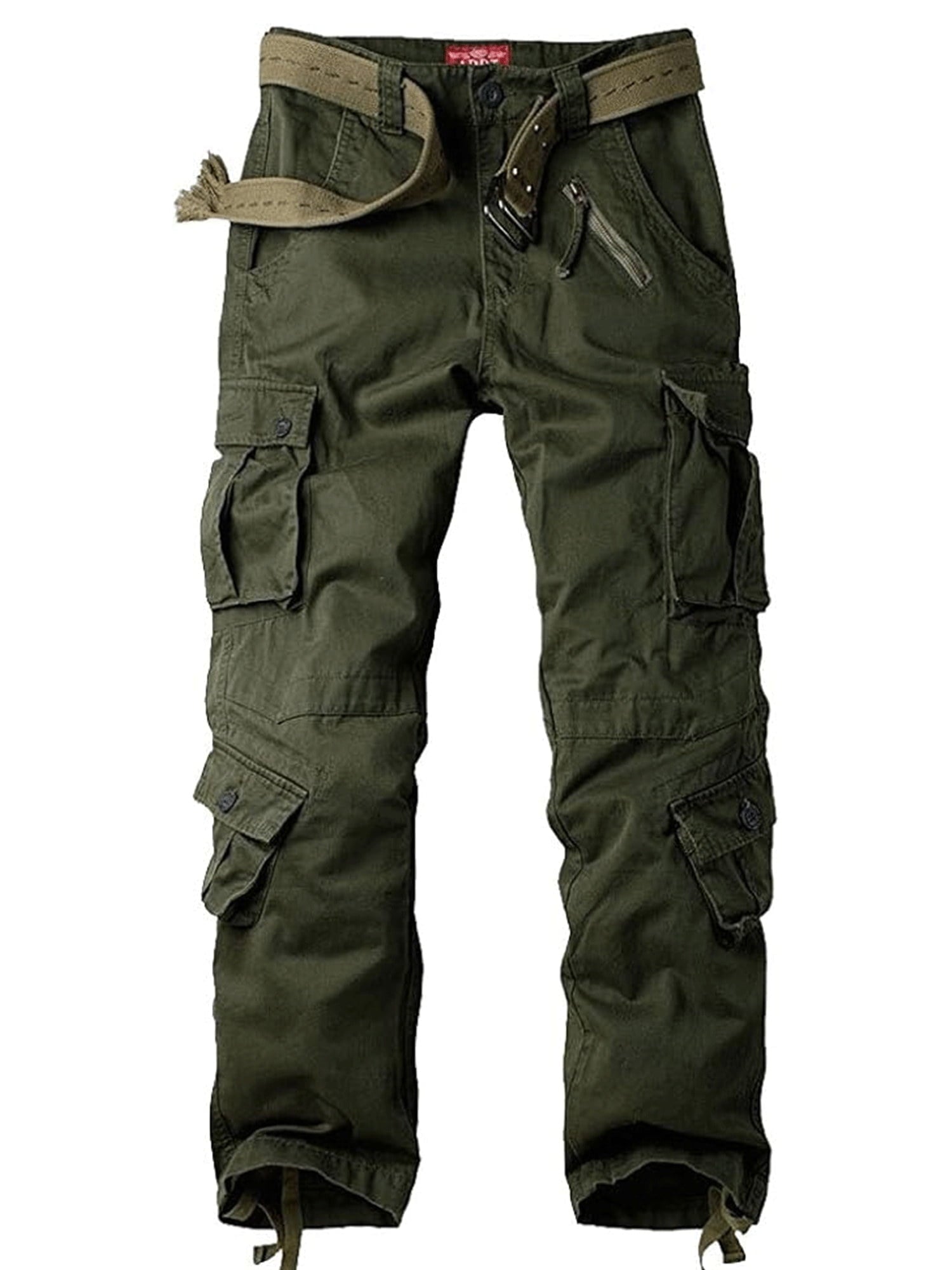 POENTAB Cargo Pants for Men Ripstop Cotton Work Pants Regular Fit Utility Safety Workwear with 8 Pockets