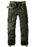 POENTAB Cargo Pants for Men Ripstop Cotton Work Pants Regular Fit Utility Safety Workwear with 8 Pockets