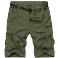 FEN AI Hiking Fishing Shorts for Men Multi Pockets Cargo Work Shorts Elastic Waist Casual Short Outdoor Wear Grey