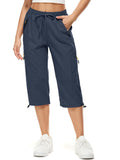 FEN AI Women's Pants with Deep Pockets Sweatpants for Fishing, Athletic, Lounge, Travel, Work, Ladies Baggy Cargo Capri Pant